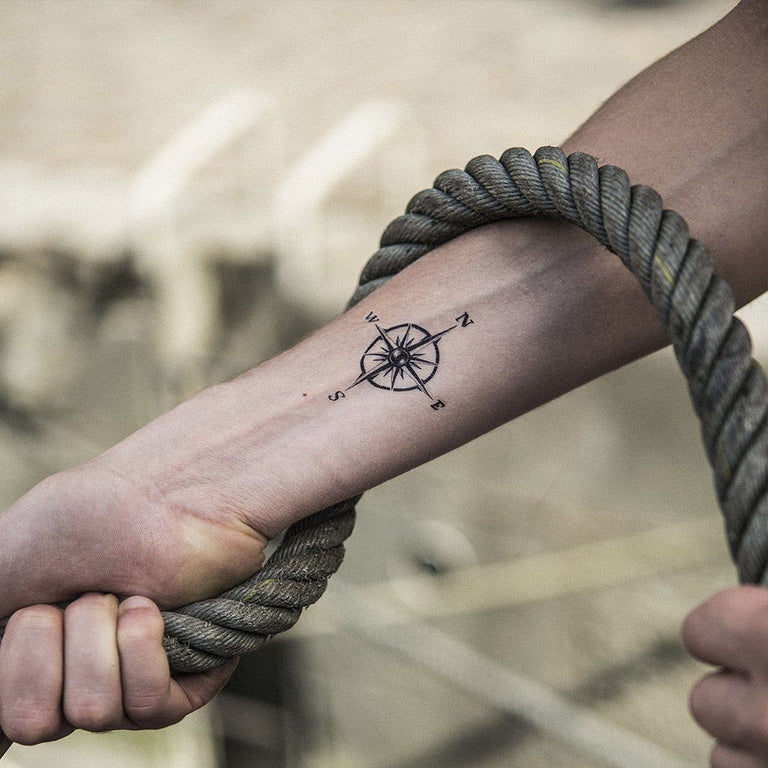 compass forearm tattoos for men 0027