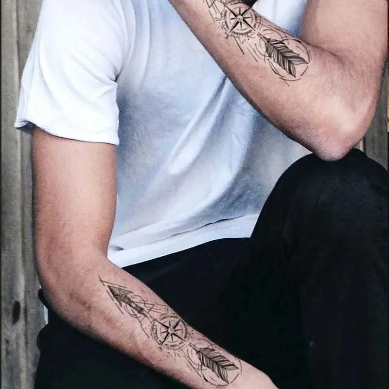 compass forearm tattoos for men 0030