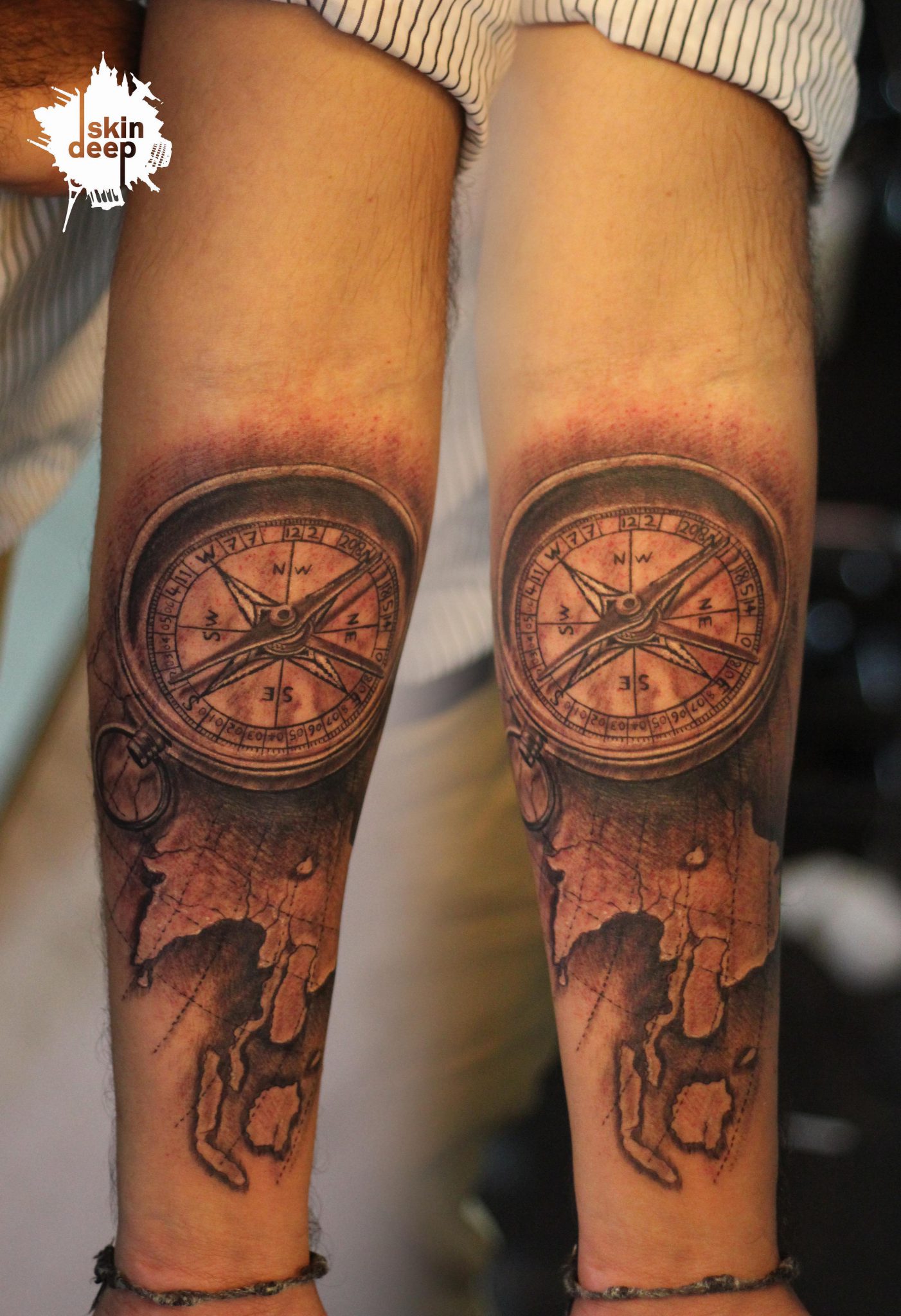 compass forearm tattoos for men 0031