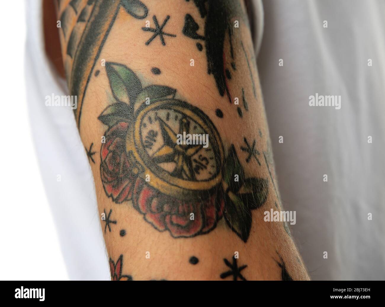 compass forearm tattoos for men 0038