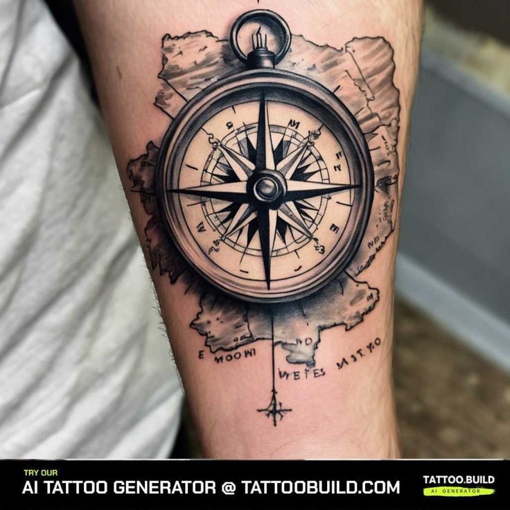 compass forearm tattoos for men 0041