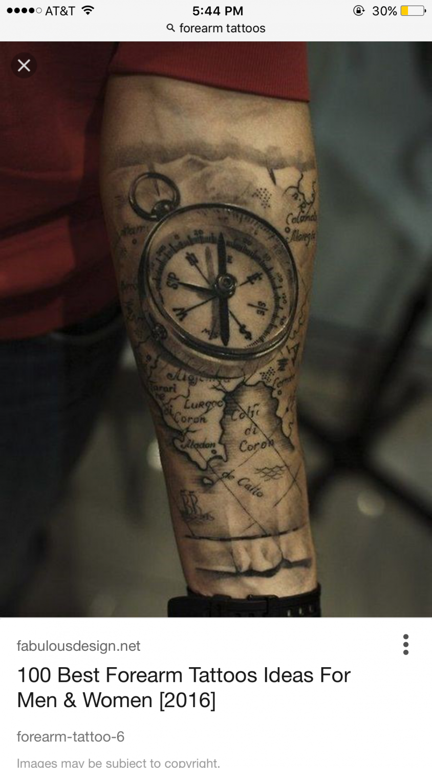 compass forearm tattoos for men 0051