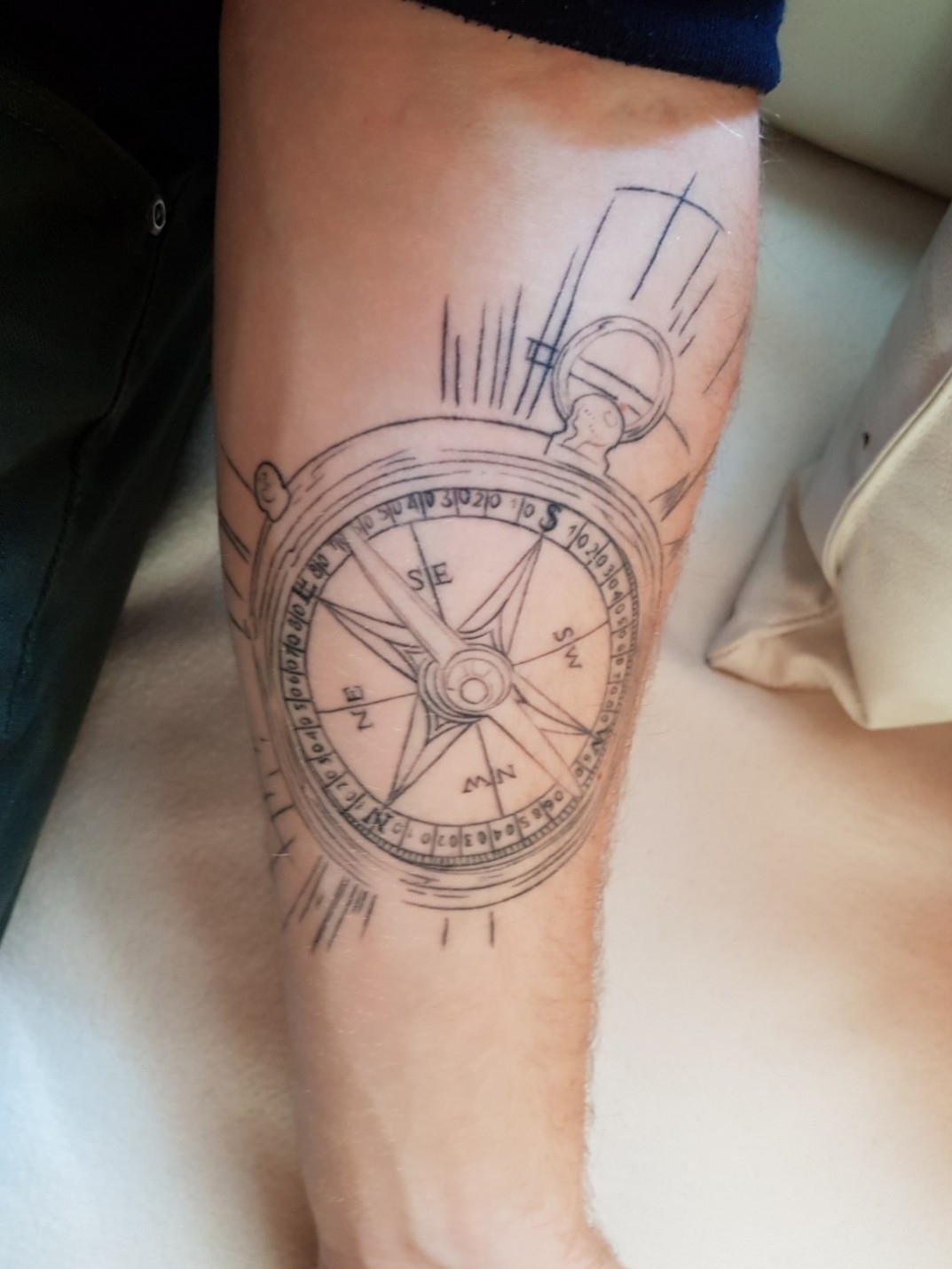 compass forearm tattoos for men 0078