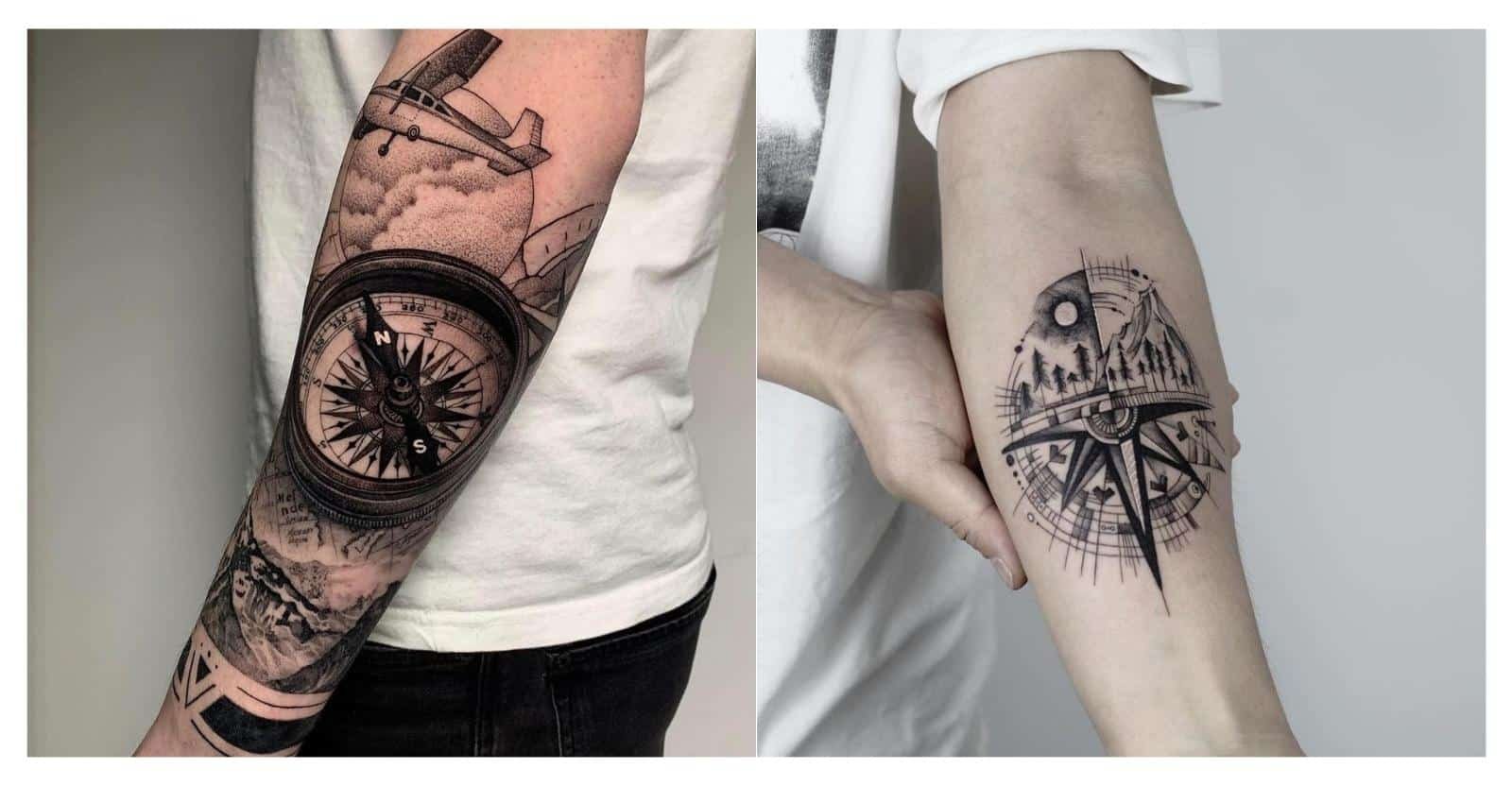 compass forearm tattoos for men 0087