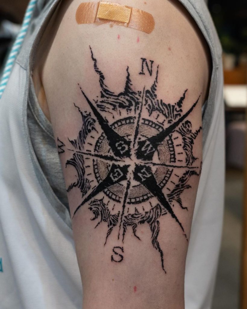 compass tattoos for men 0022