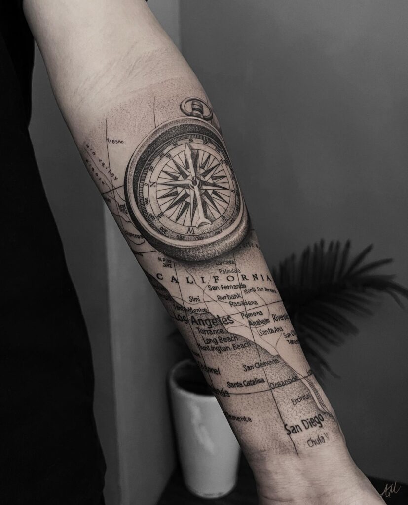 compass tattoos for men 0051