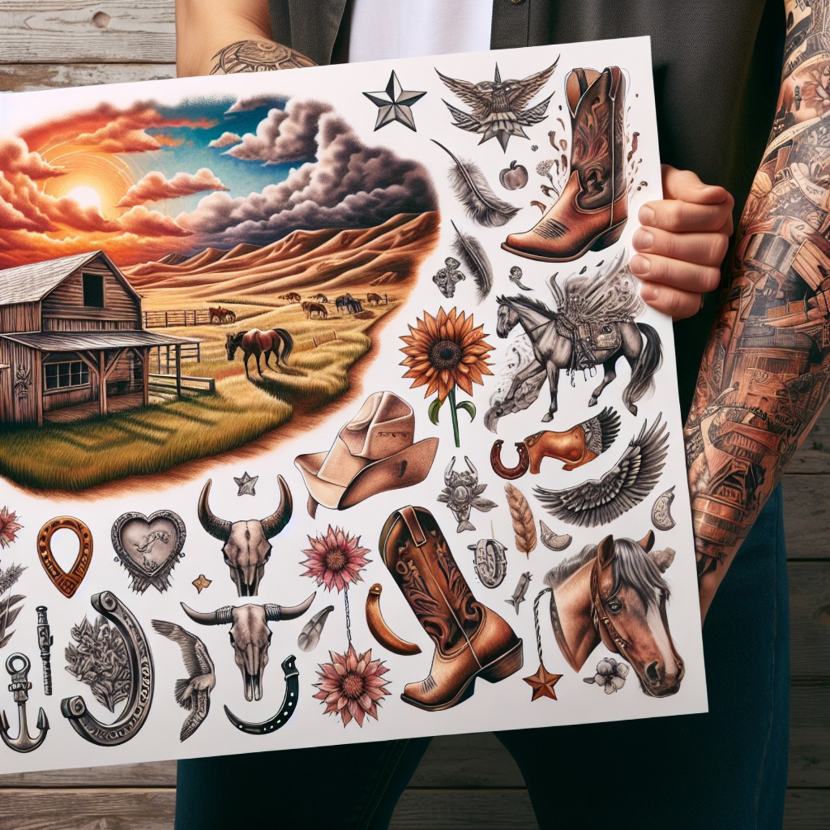 country-themed tattoos for men