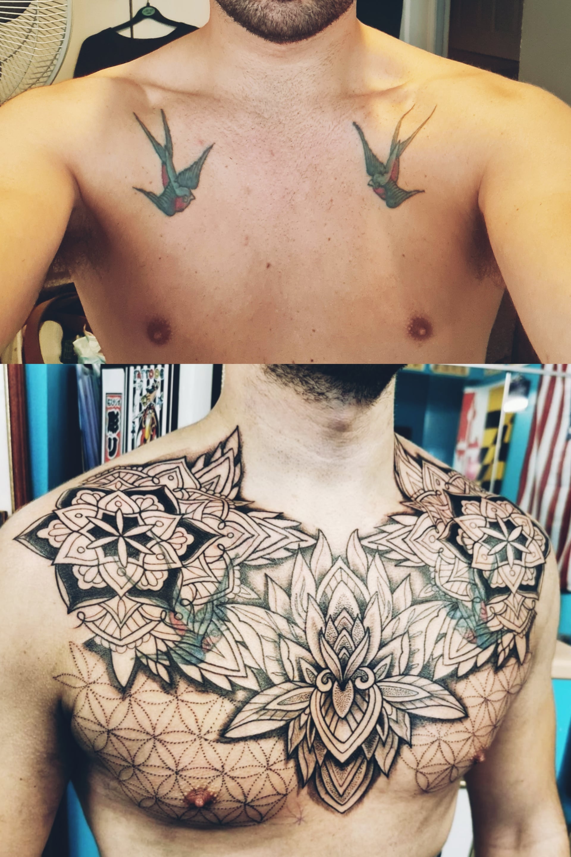 cover up chest tattoos for men 0055