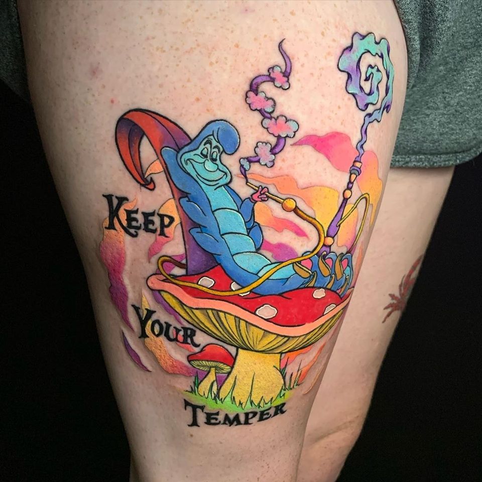 creative Alice in Wonderland tattoos for men concepts