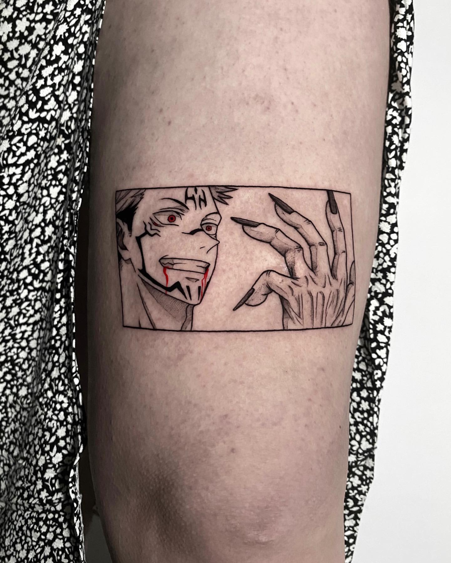 creative anime hand tattoos for men.