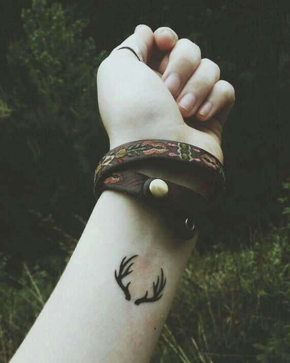 creative antler tattoos for men