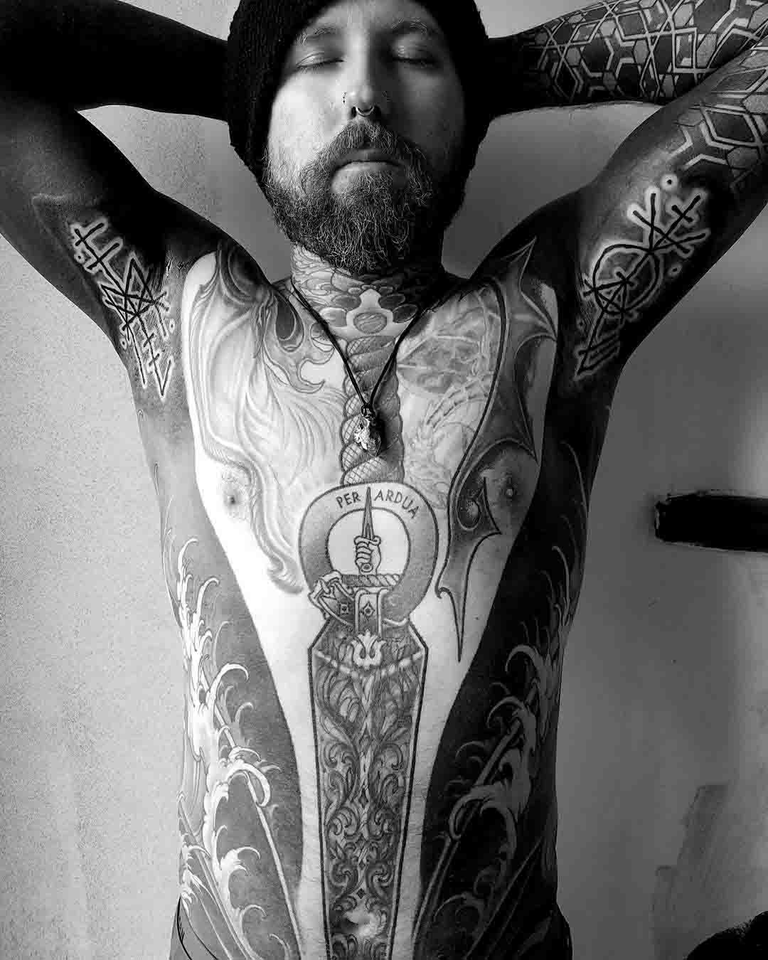 creative armpit tattoos for men