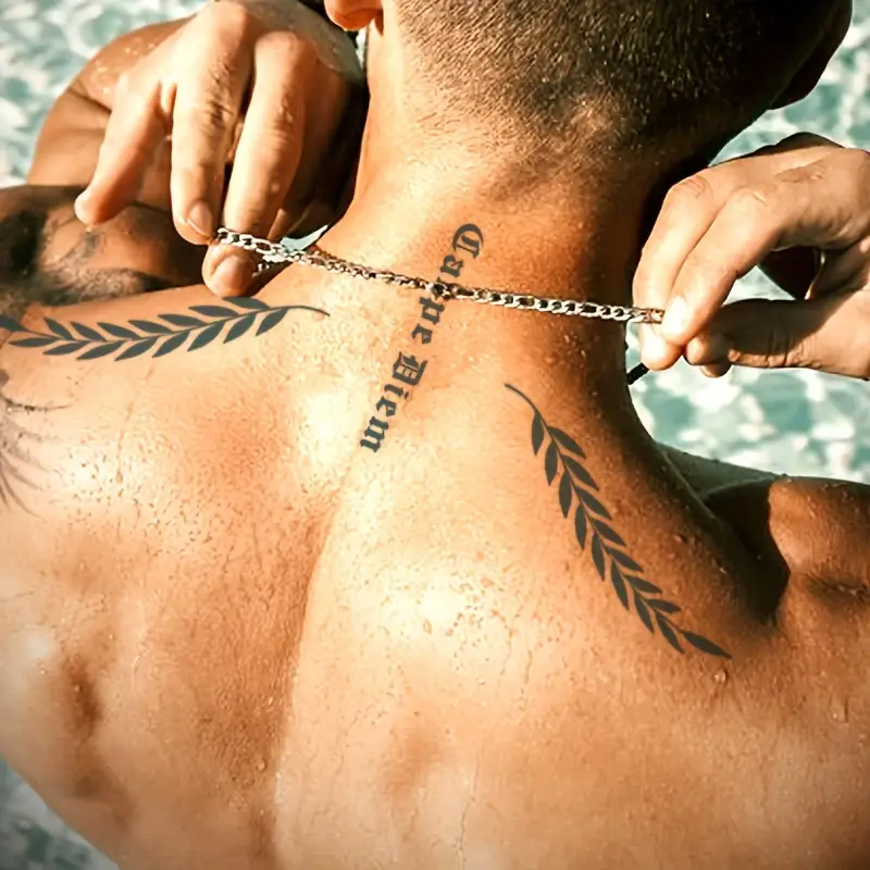 creative back of neck tattoos for men ideas