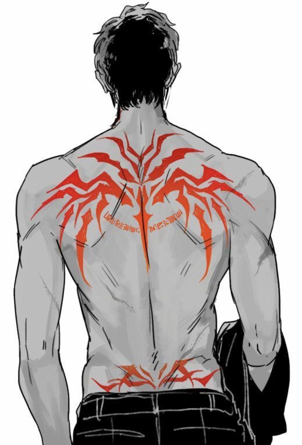 creative back tattoos for men anime styles