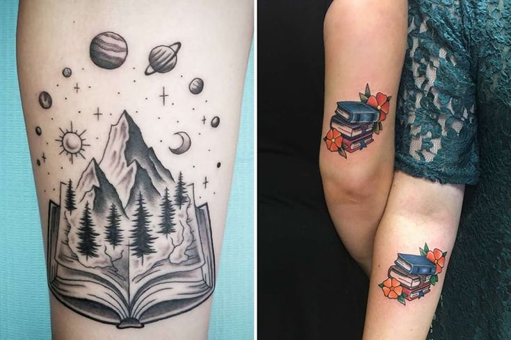 creative book tattoos for men