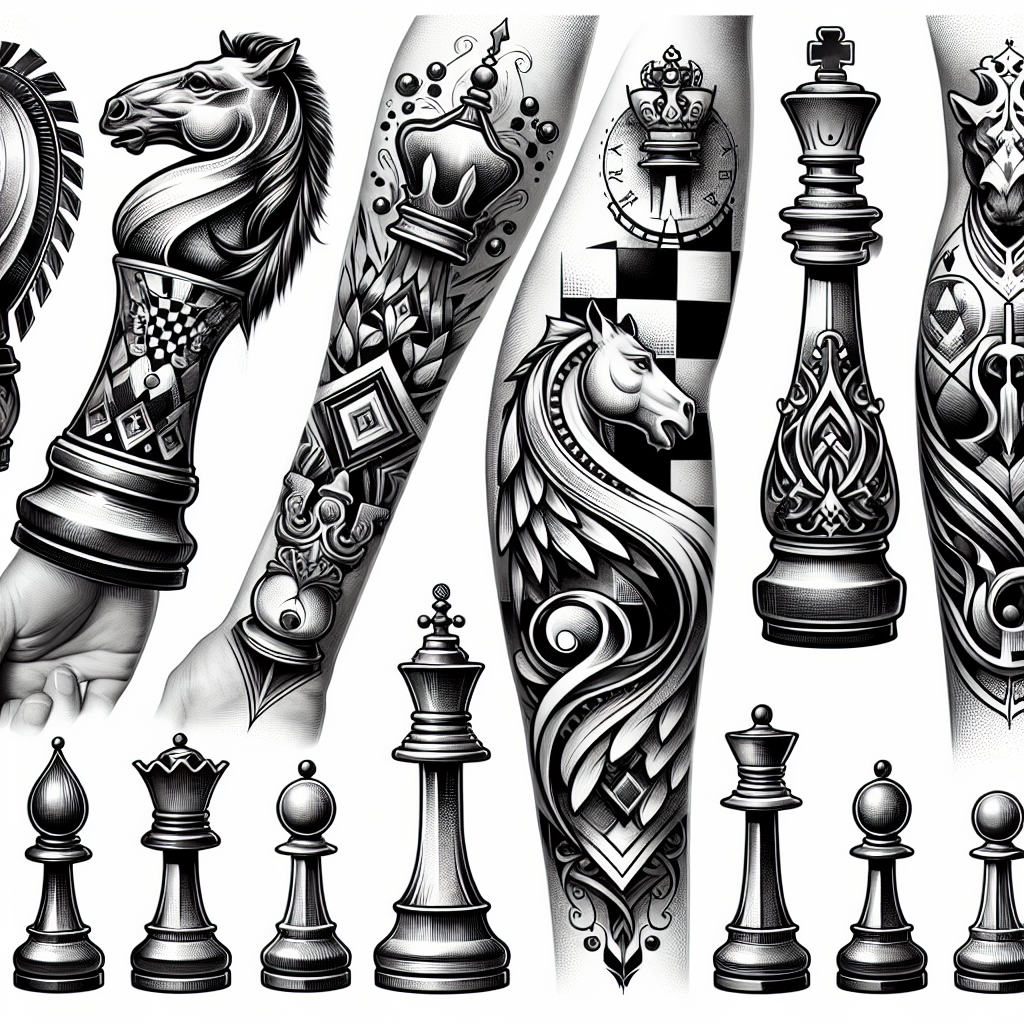 creative chess tattoos for men concepts