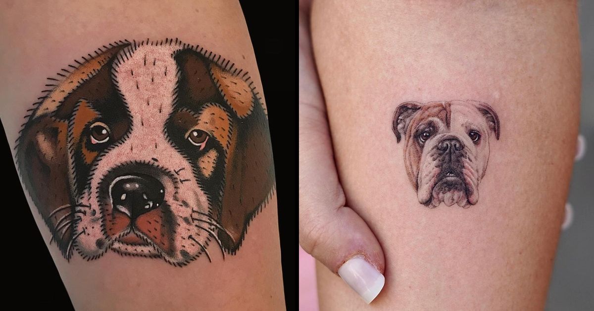 creative designs for dog tattoos for men