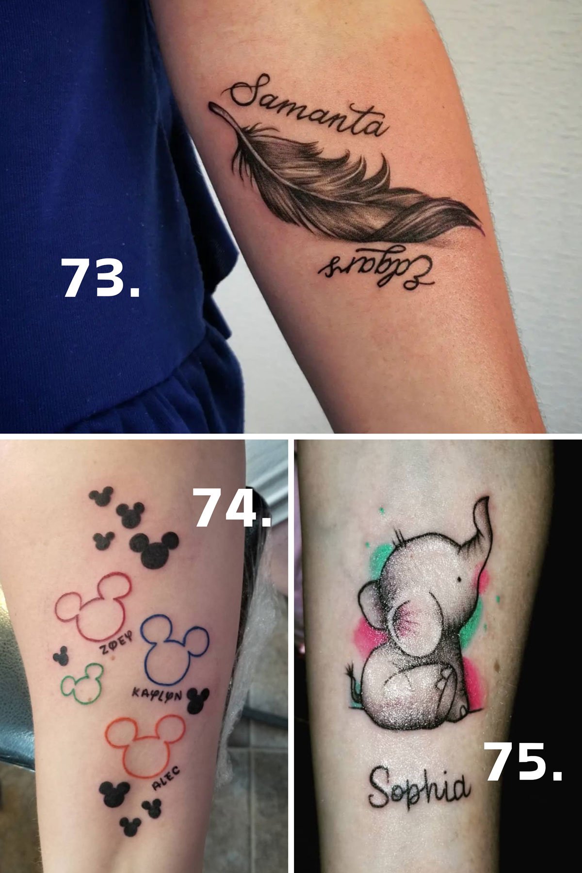 creative designs for kids name tattoos for men