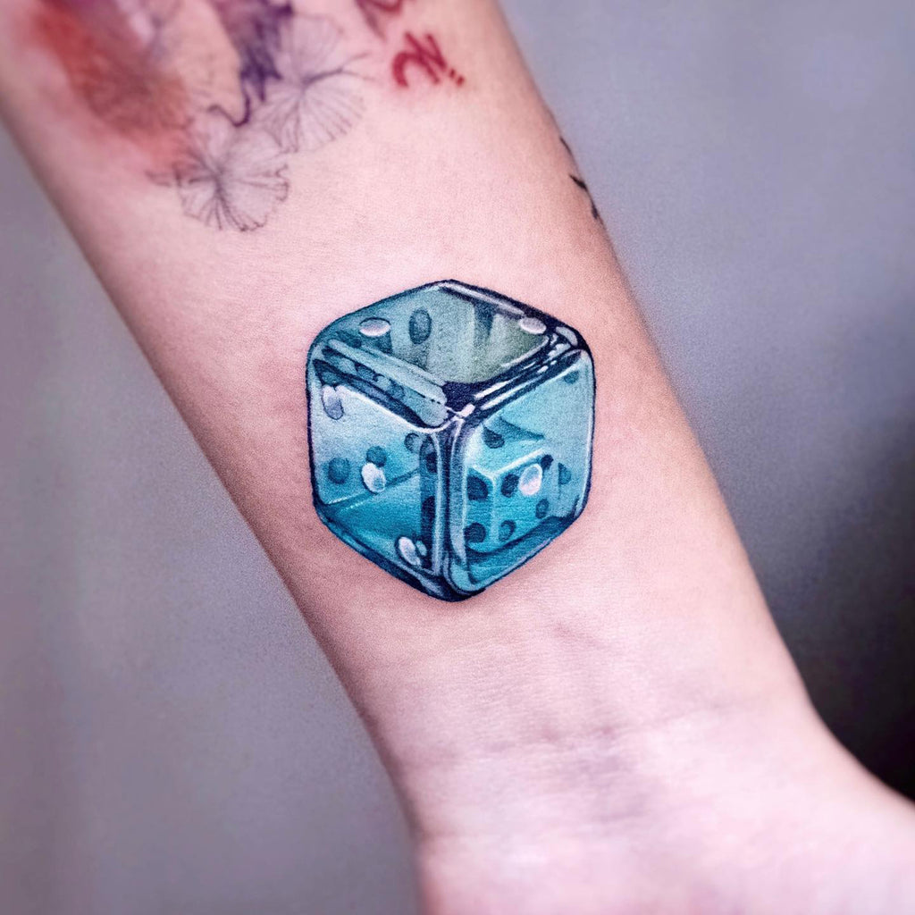 Creative dice tattoos for men placements