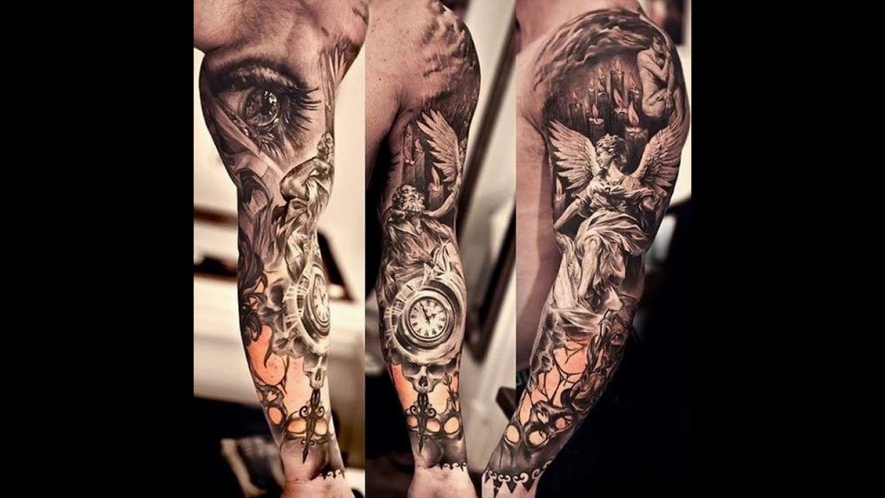 creative family sleeve tattoos for men