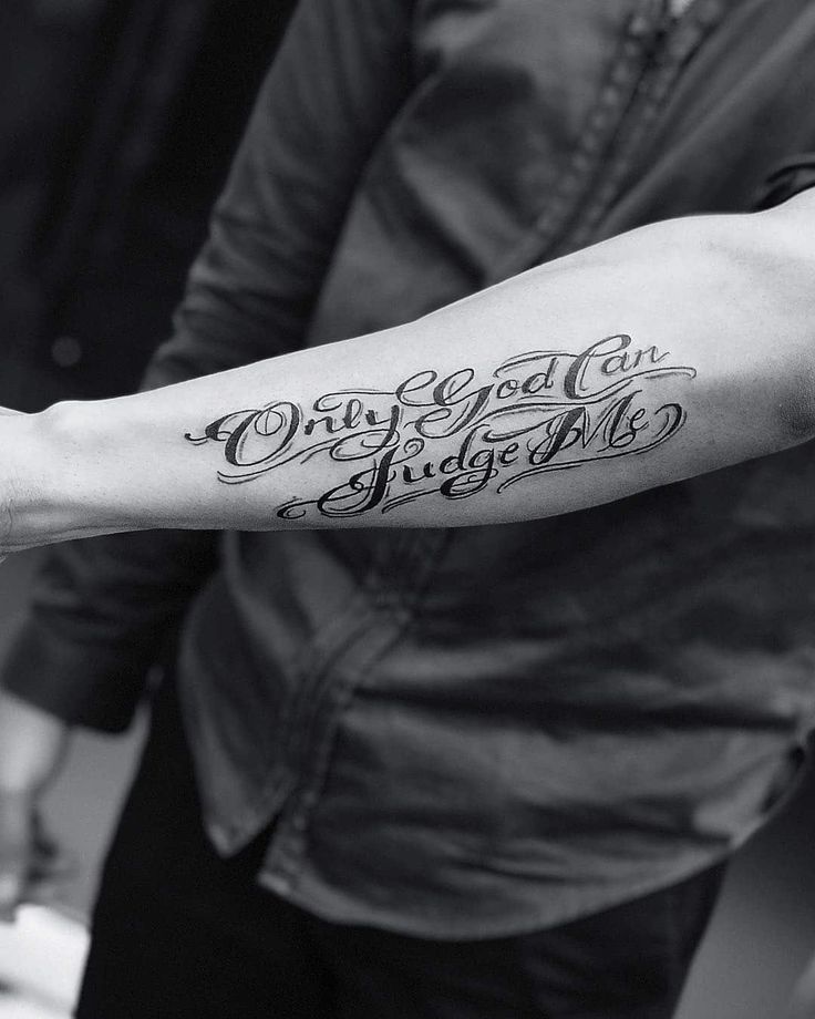 creative forearm quote tattoos for men