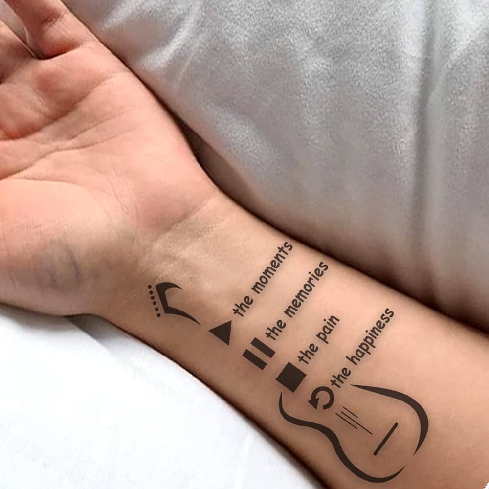 creative guitar tattoos for men.