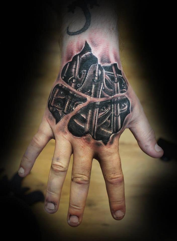 creative hand tattoos for men