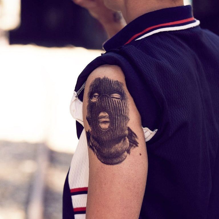 creative hood neck tattoos for men