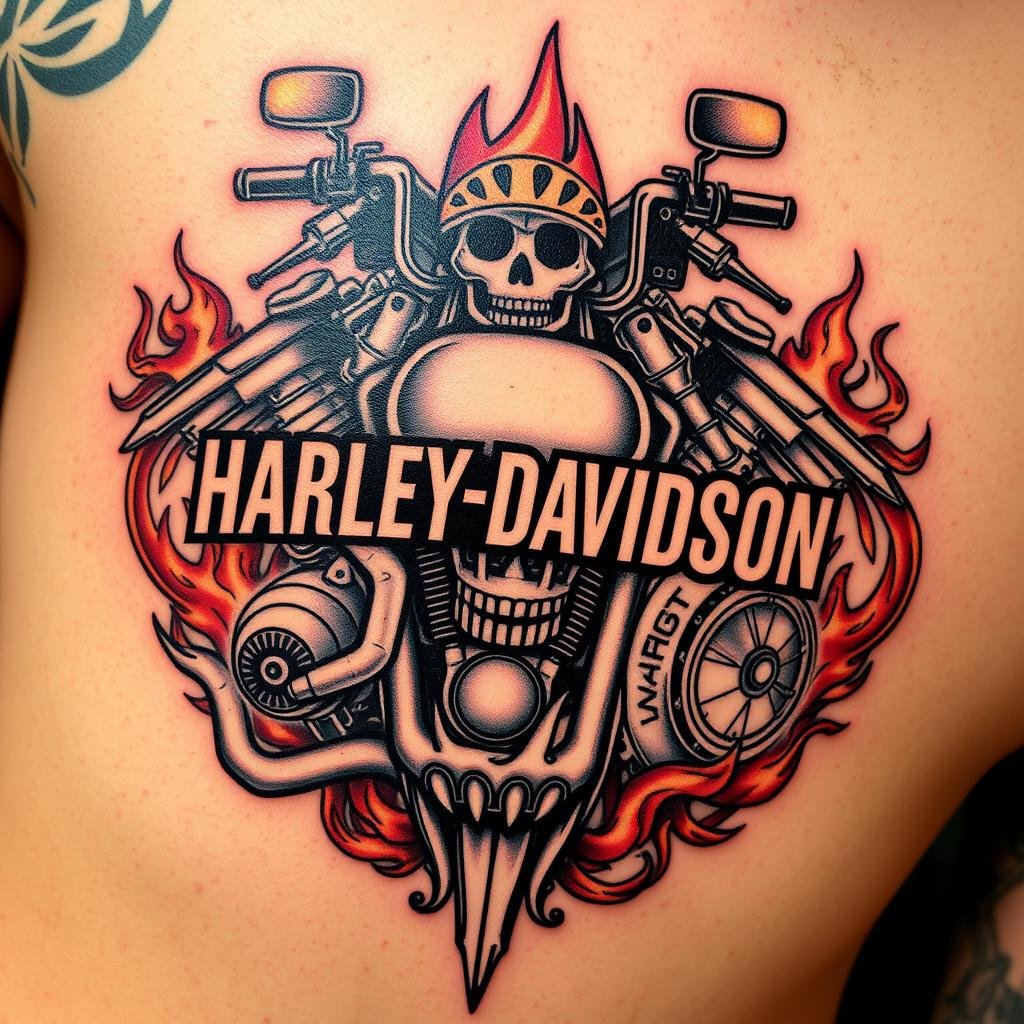 creative motorcycle tattoos for men concepts