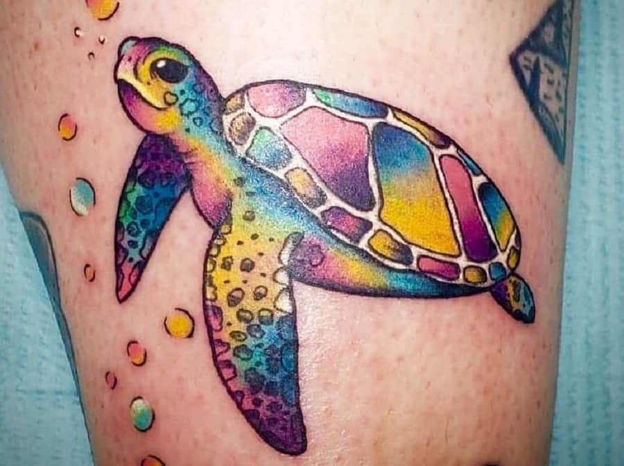 creative turtle tattoos for men.