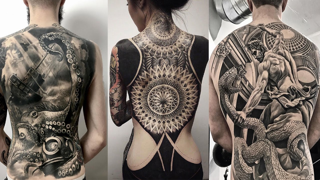 creative upper back tattoo cover up ideas for men