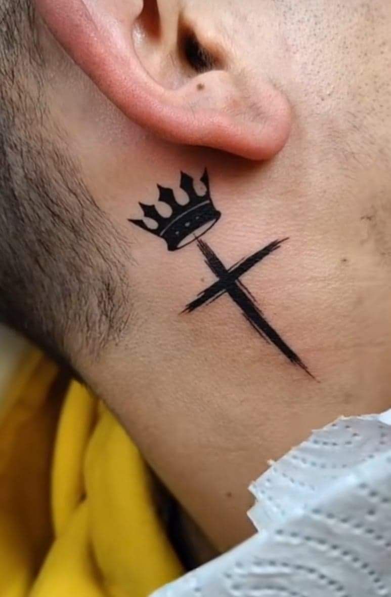 Cross neck tattoos for men 0042