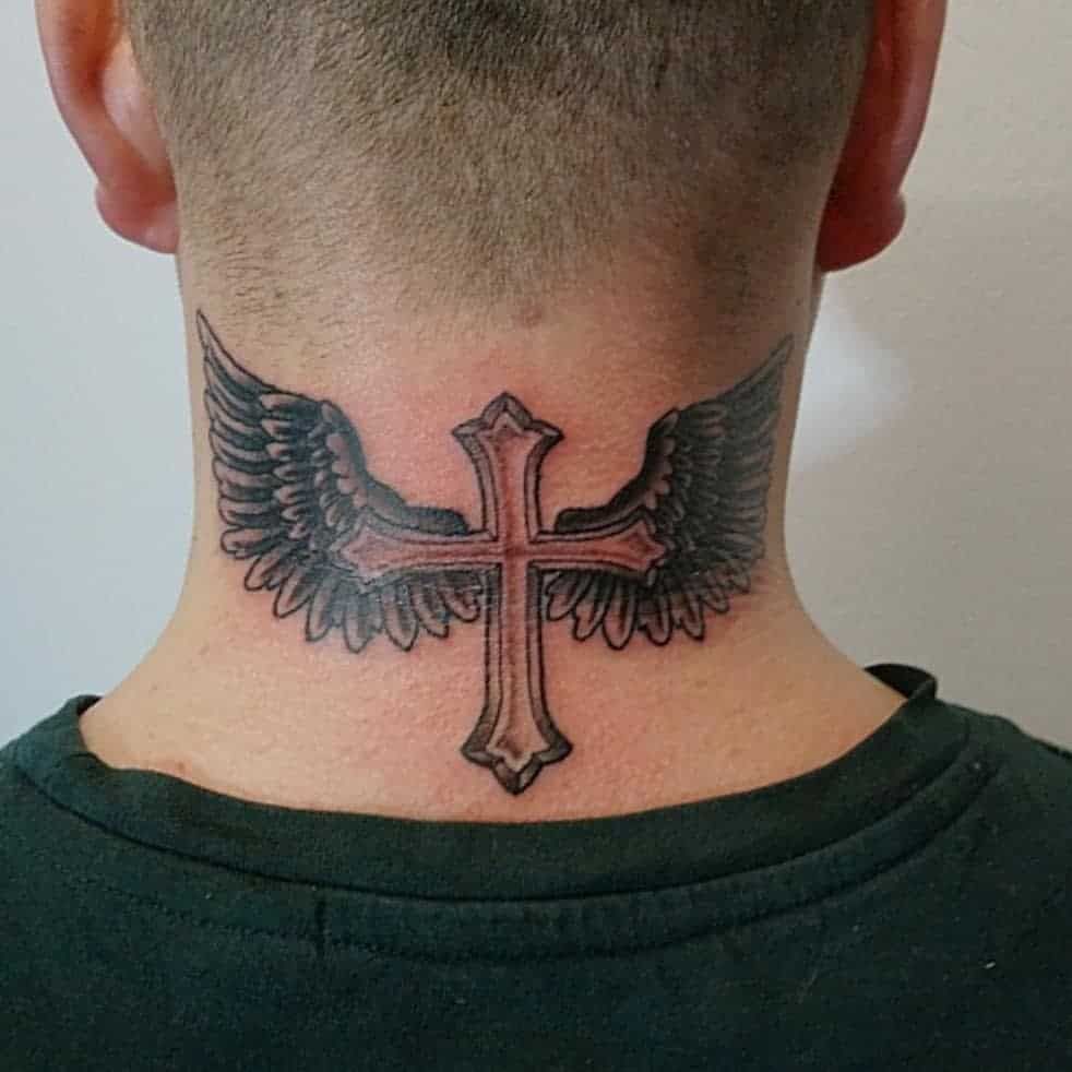 Cross neck tattoos for men 0062