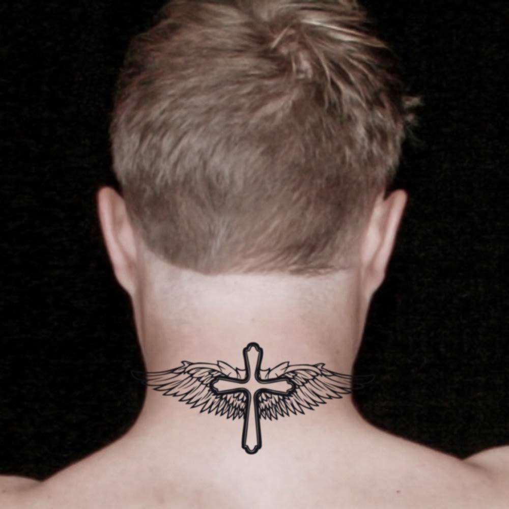 Cross neck tattoos for men 0095