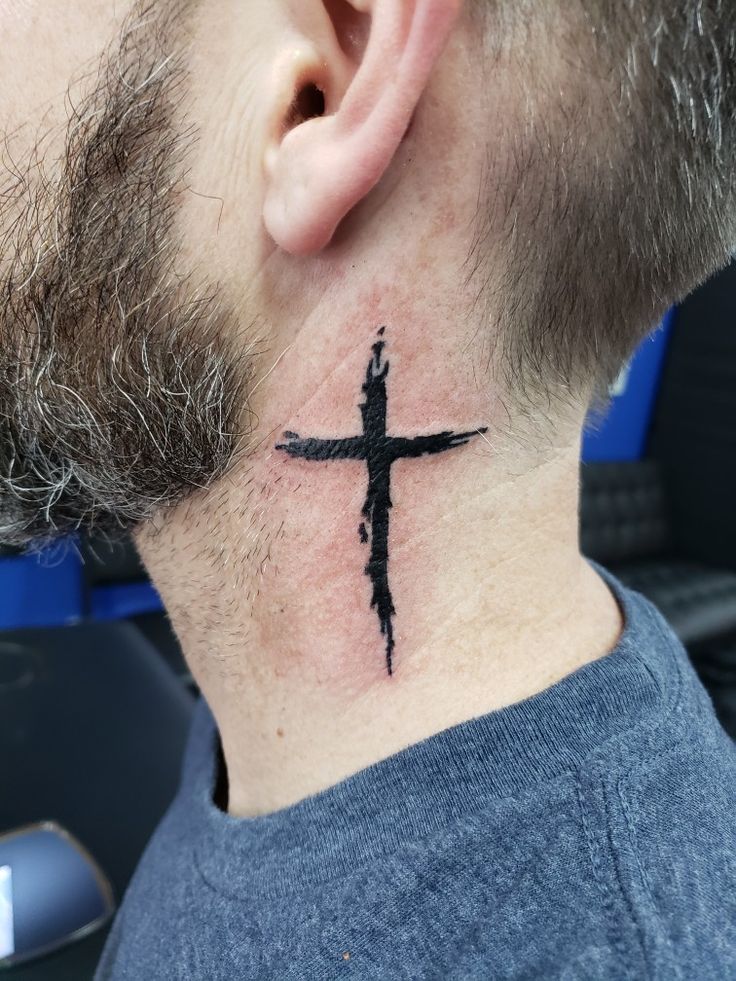 Cross neck tattoos for men 0099