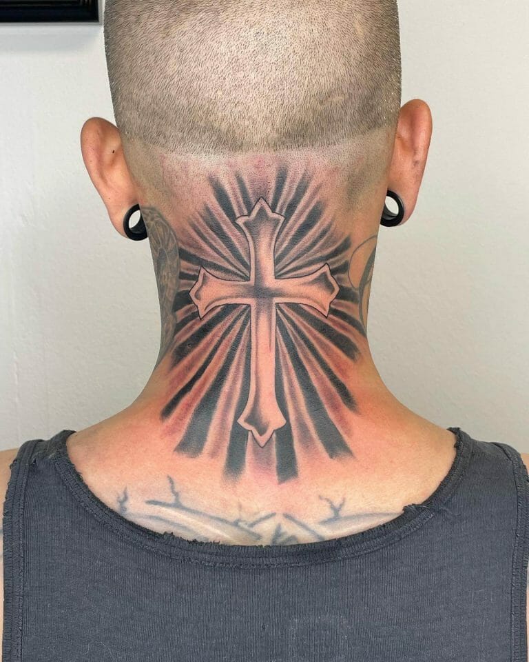 Cross tattoos for men on back 0013