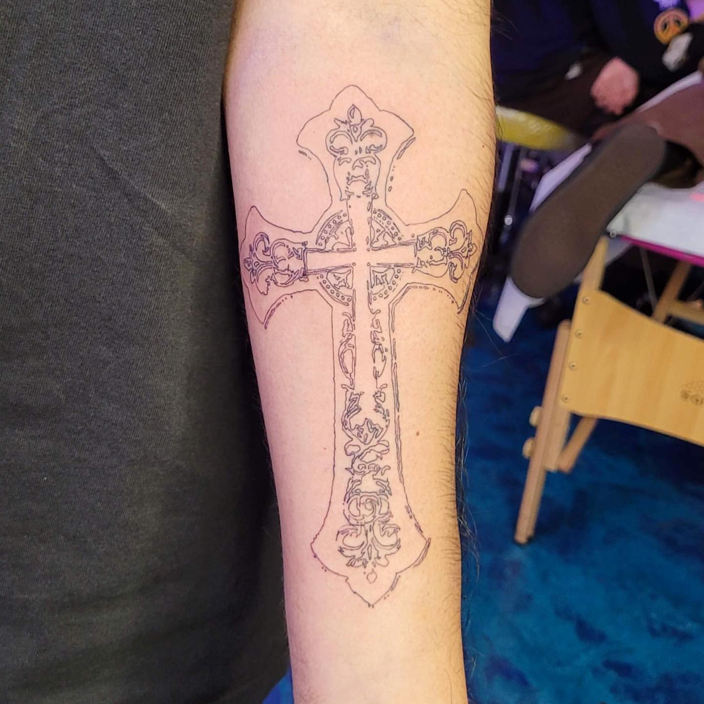 Cross tattoos for men on back 0014