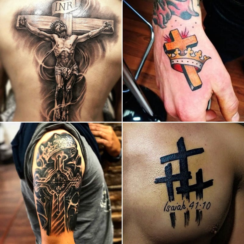 Cross tattoos for men on back 0023