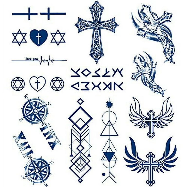 Cross tattoos for men on back 0026