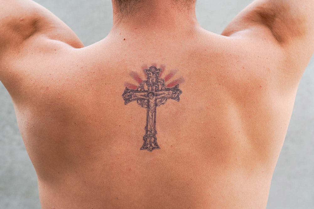 Cross tattoos for men on back 0028