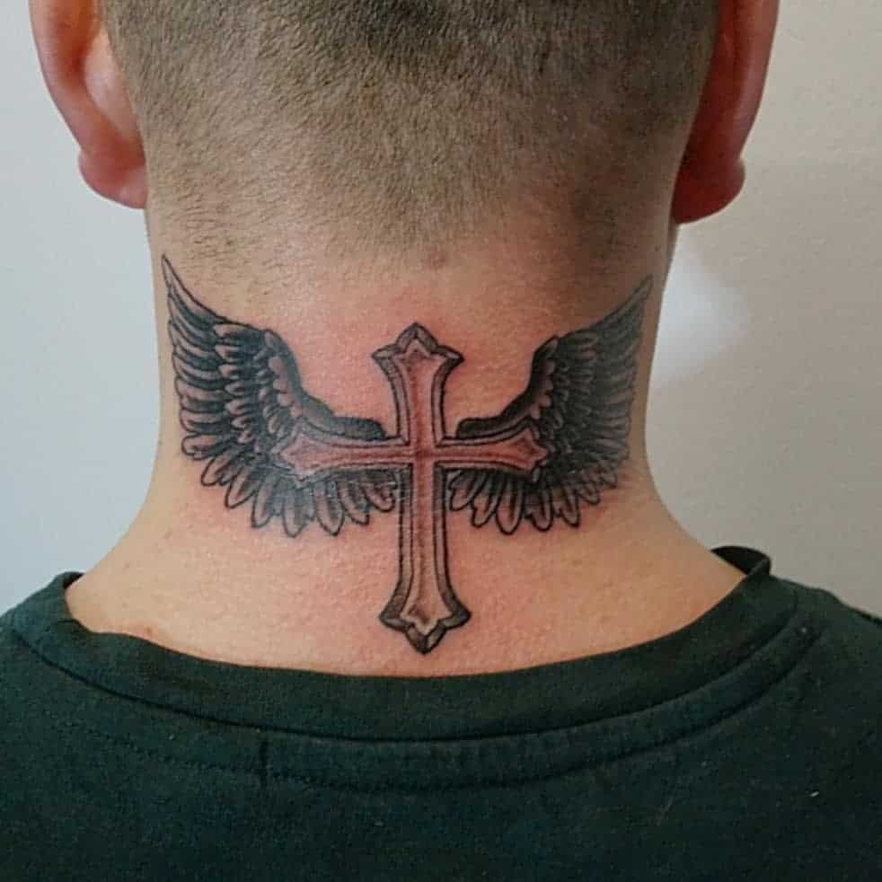 Cross tattoos for men on back 0031