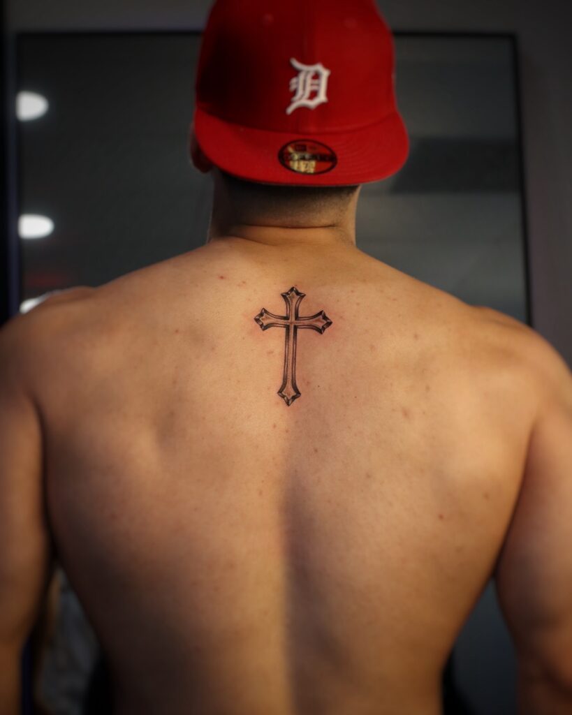 Cross tattoos for men on back 0033