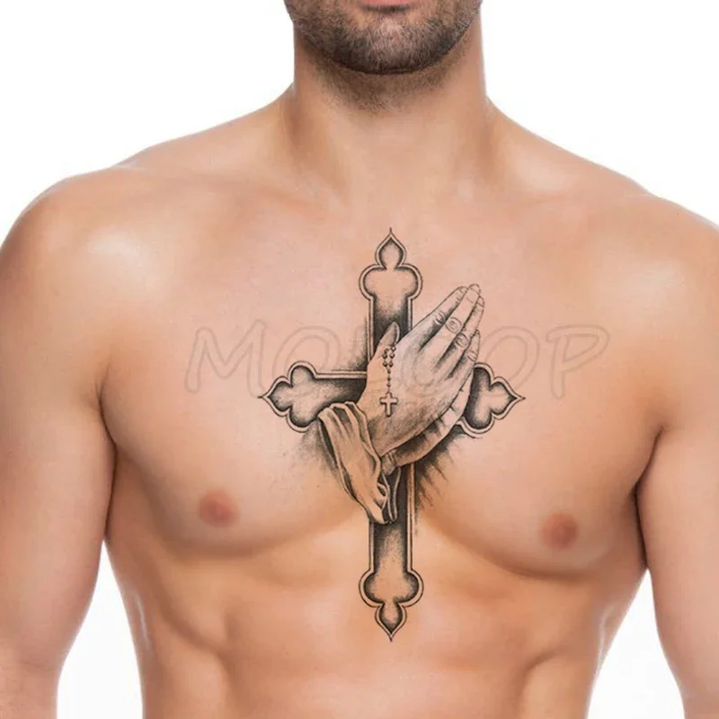 Cross tattoos for men on back 0036