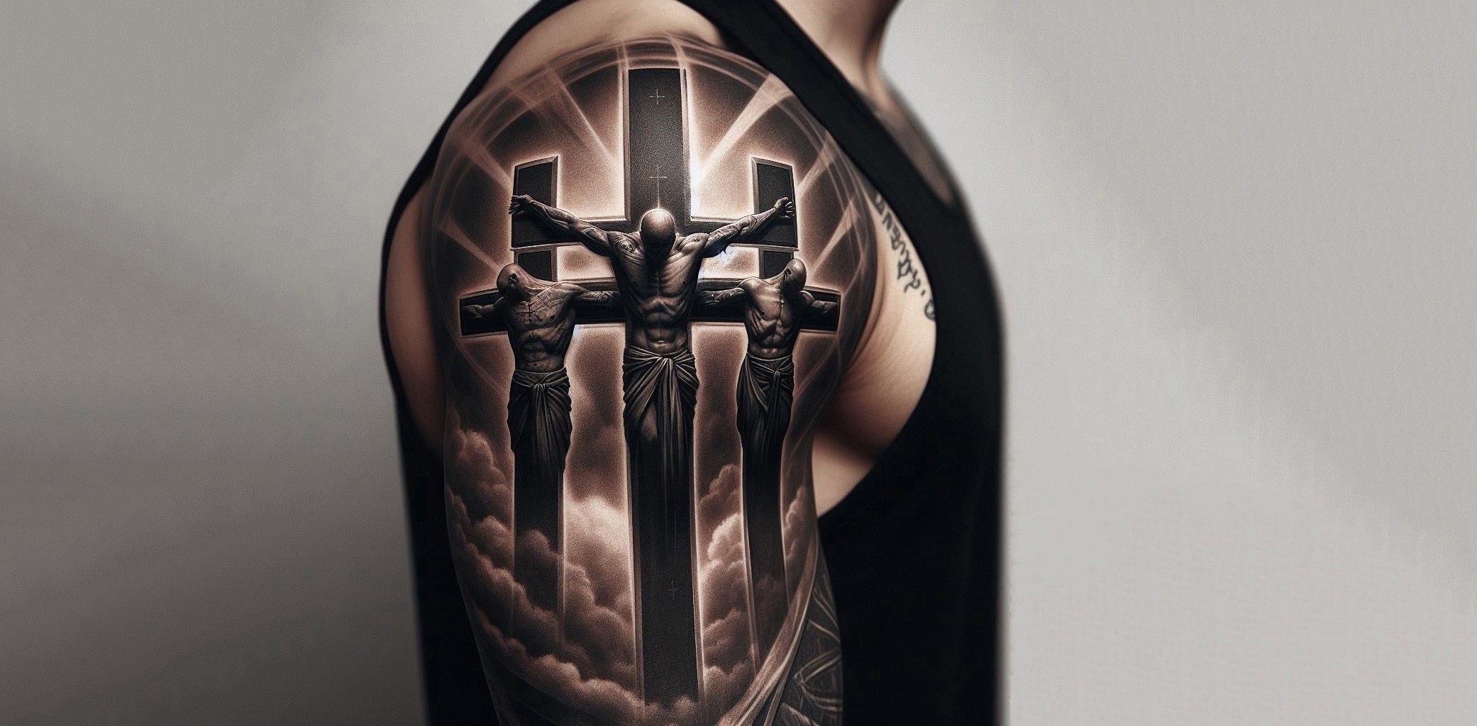 Cross tattoos for men on back 0041