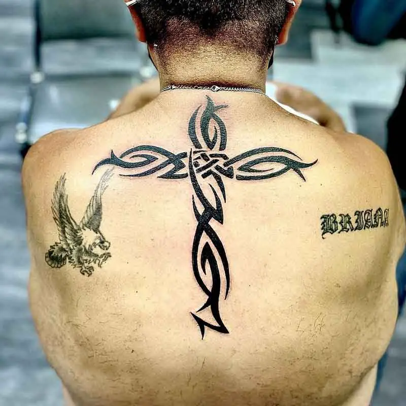 Cross tattoos for men on back 0043