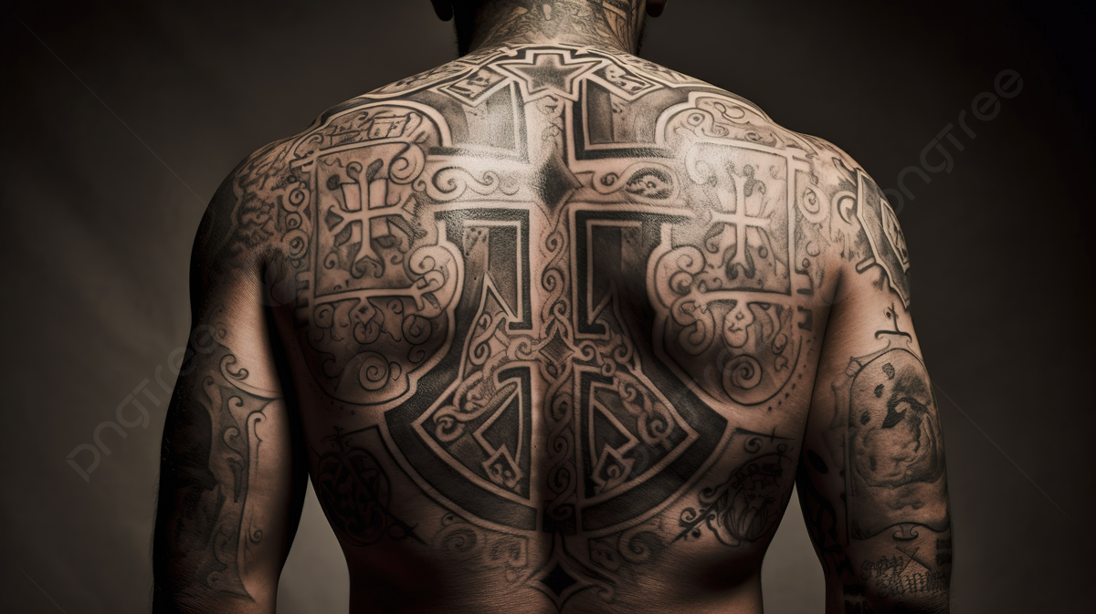 Cross tattoos for men on back 0046