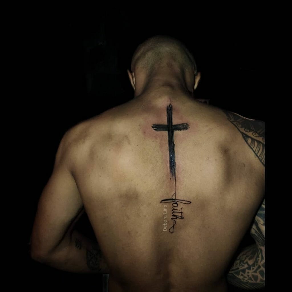 Cross tattoos for men on back 0049