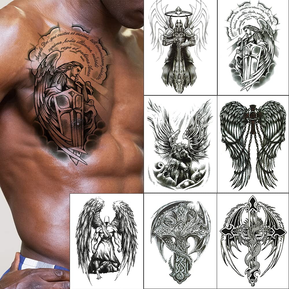 Cross tattoos for men on back 0058