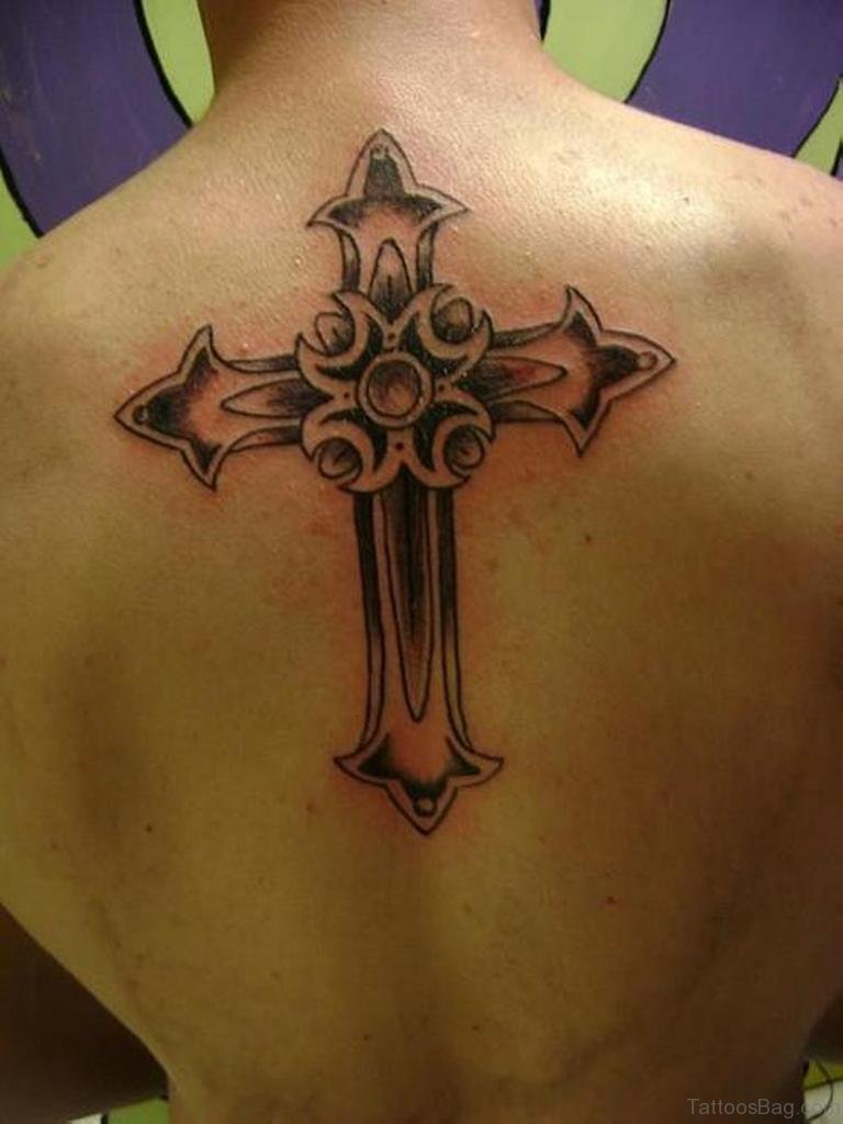 Cross tattoos for men on back 0068