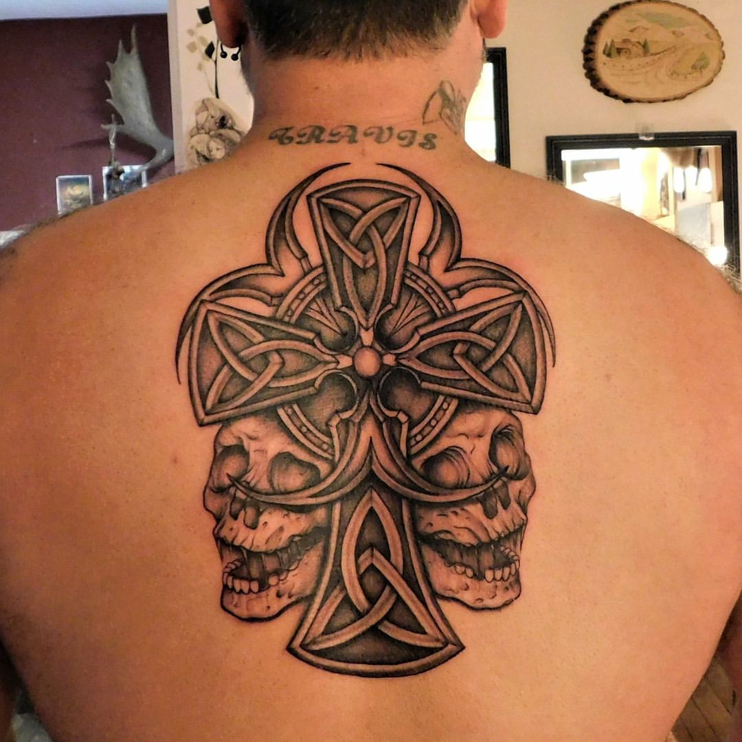 Cross tattoos for men on back 0071